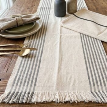 Camino de algodon tejido en telar de 45 x 190 cm