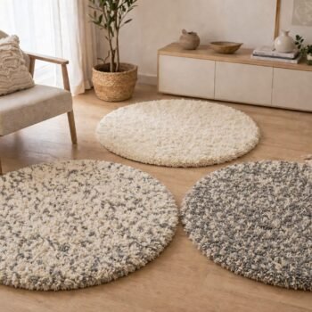 Alfombra de algodon modelo estopa circular varios colores de 100 cm