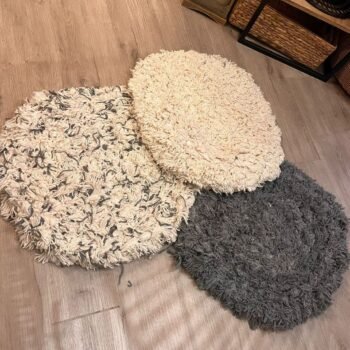 Alfombra de algodon modelo estopa circular varios colores de 60 cm