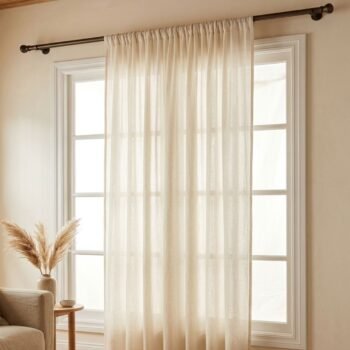 Cortina de ambiente lisa para barral color crudo de 2 x 2,20 mts