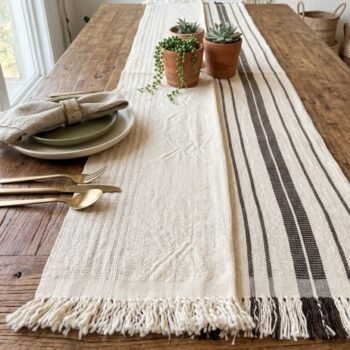 Camino de algodon tejido en telar de 50 x 190 cm