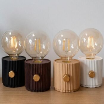 Velador retro con foco de filamento dimerizable led touch recargable USB