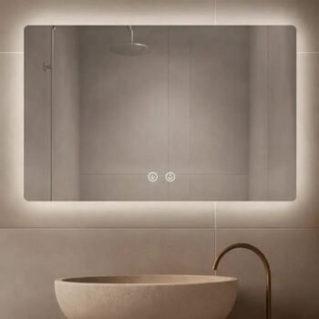 Espejo rectangular de pared touch LED de 70 x 90 cm