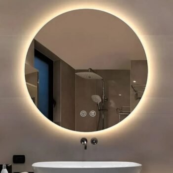 Espejo redondo de pared touch LED de 70 cm