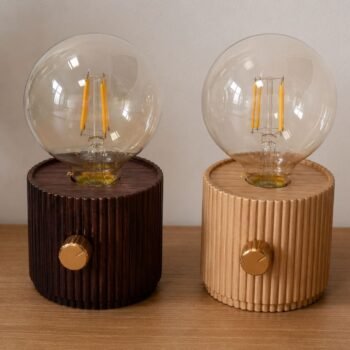 Velador retro con foco de filamento dimerizable led touch recargable USB