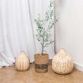 Planta arbol de olivo artificial de 140 cm en maceta negra