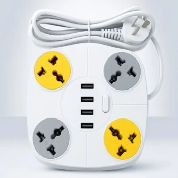 Zapatilla con 4 puertos USB y 4 toma corriente 220v