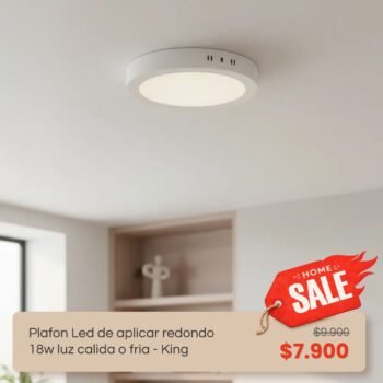 Home Sale: Plafon Led de aplicar redondo 18w luz calida o fria - King