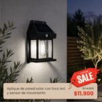 Home Sale: Aplique de pared solar con foco led y sensor de movimiento