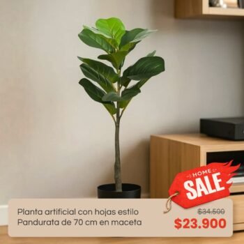 Home Sale: Planta artificial con hojas estilo Pandurata de 70 cm en maceta