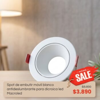 Home Sale: Spot de embutir movil redondo blanco antideslumbrante con dicroica led