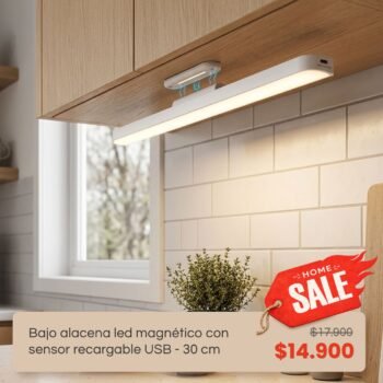 Home Sale: Bajo alacena led magnético con sensor recargable USB - 30 cm