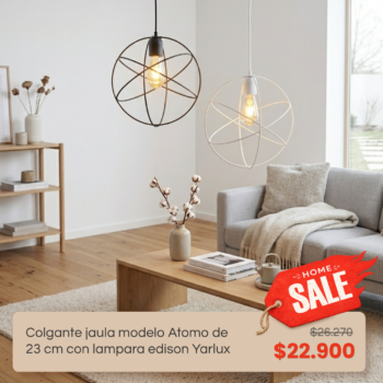 Home Sale: Colgante jaula modelo Atomo de 23 cm con lampara edison Yarlux