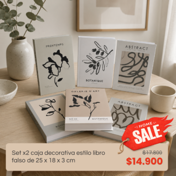 Home Sale: Set x2 caja decorativa estilo libro falso de 25 x 18 x 3 cm