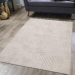 Alfombra reforzada gris clara rectangular de 227 x 160 cm