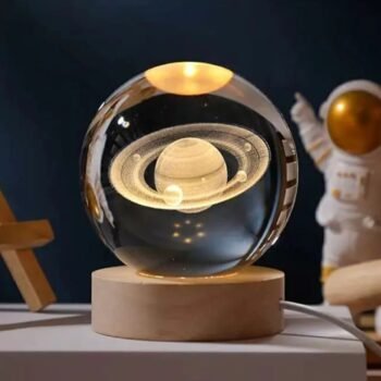 Lampara led esfera de cristal 3D espacial USB