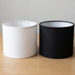 Pantalla para velador artesanal de liencillo color blanco o negro