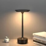 Velador LED metal negro recargable USB 3 tonos tactil