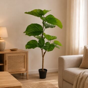 Planta artificial tipo Ficus Umbellata de 90 cm en maceta