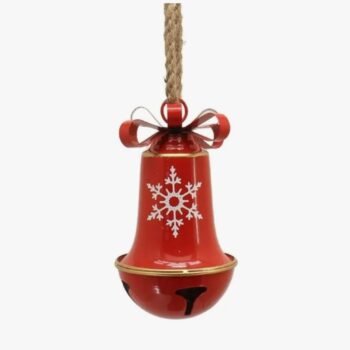 Adorno de tira con campana roja navideña 22 cm