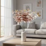 Ramo de hojas estilo eucalipto rosado de 50 cm