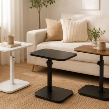 Mesa auxiliar para cafe rectangular altura regulable 47 x 36 cm