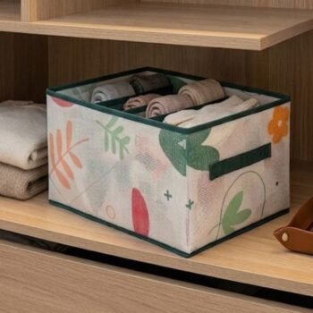 Cesto organizador plegable de nylon estampado de 36 x 25 x 20 cm