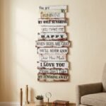 Cuadro de pared tablas frase Sunshine de 35 x 80 cm
