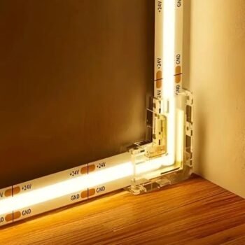 Conector transparente en L 90° para Tira LED