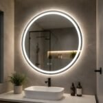 Espejo redondo de pared touch LED doble luz de 60 cm