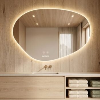 Espejo irregular de pared touch LED de 60 X 80 cm