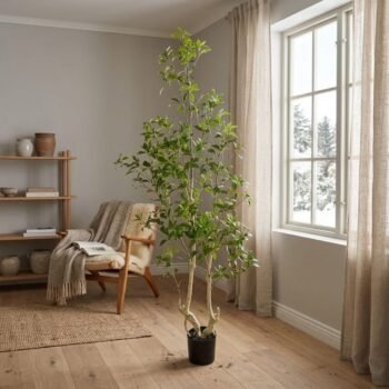 Planta artificial estilo ficus japones de 180 cm en maceta negra