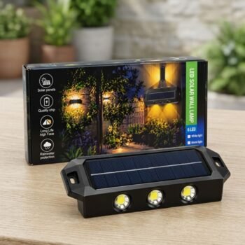 Aplique de pared bidireccional de 6 Led para exterior recargable solar