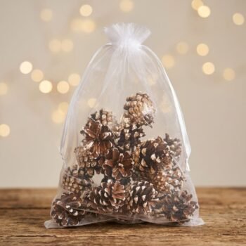 Set de 20 mini piñas nevadas de navidad para colgar