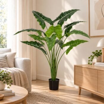 Planta artificial estilo alocasia de 150 cm en maceta