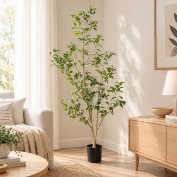 Planta artificial estilo ficus japones de 150 cm en maceta negra