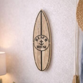 Adorno de madera con forma de tabla de surf Beach