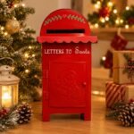 Buzon de cartas chico rojo navideño Papa Noel de 15 x 27 cm