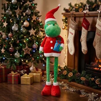 Adorno navideño muñeco de Grinch con patas retractiles 95 a 110 cm