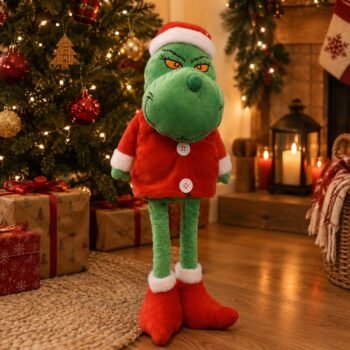 Adorno navideño muñeco de Grinch con patas retractiles 50 a 65 cm